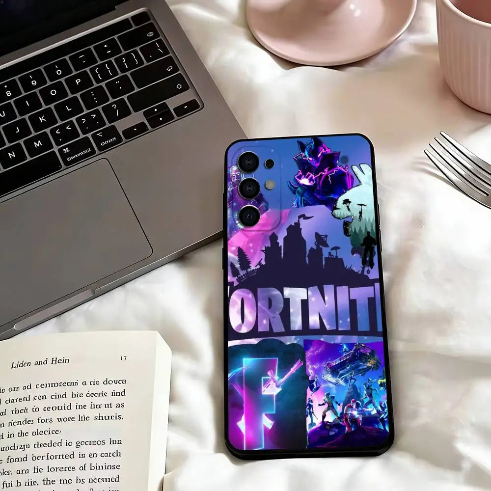 Game F-F-Fortnites Phone Case For Samsung S25,S24,S21,S22,S23,S30,Ultra,S20,Plus,Fe,Lite,Note,10,Black Cover
