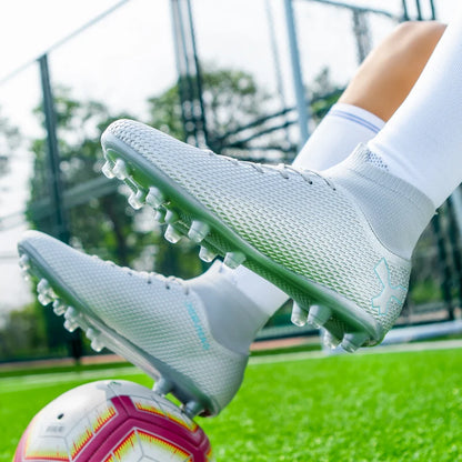 New Unisex Long Spike Football Boots Men Broken Nail Soccer Shoes AG/TF Training Soccer Cleats Sneakers Non-Slip Ankle Zapatos