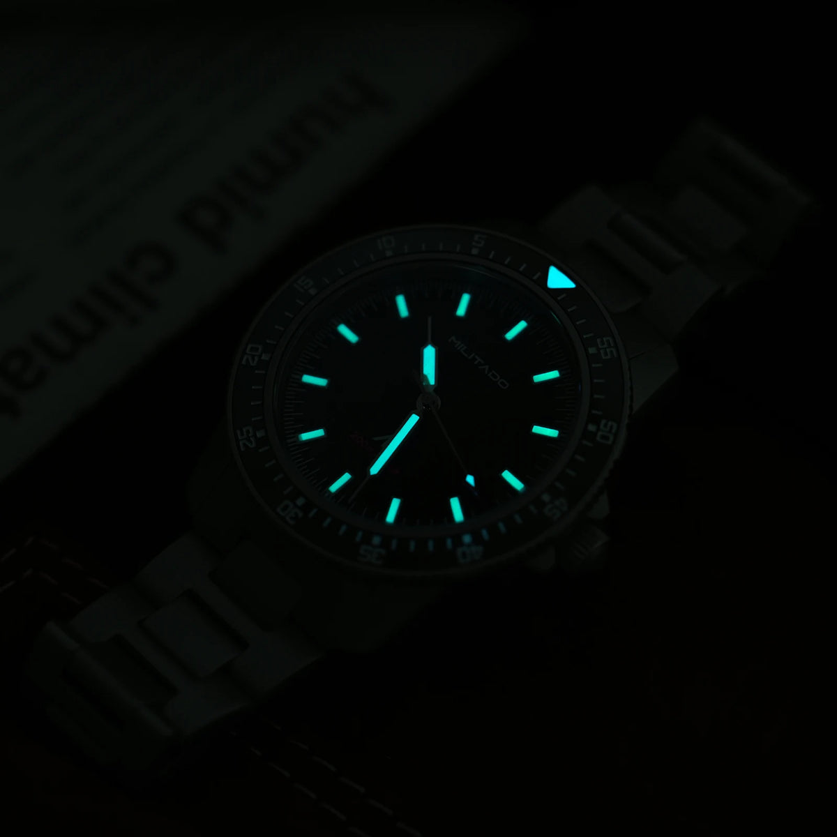 MILITADO  ML25 Quartz Dive Watch VH31 Sweep Second Sapphire Crystal 200M Waterproof BGW9 Lume Ceramic Bezel Men Watch