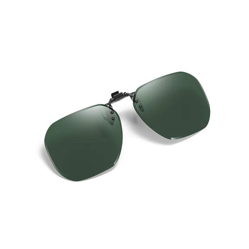 Clip On Flip Up Glasses Polarized Photochromic Sunglasses Lens Anti Glare UV400 Goggles Night Vision Yellow Driving Eyepiece