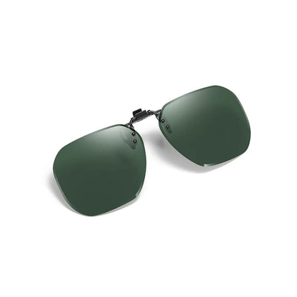 Clip On Flip Up Glasses Polarized Photochromic Sunglasses Lens Anti Glare UV400 Goggles Night Vision Yellow Driving Eyepiece