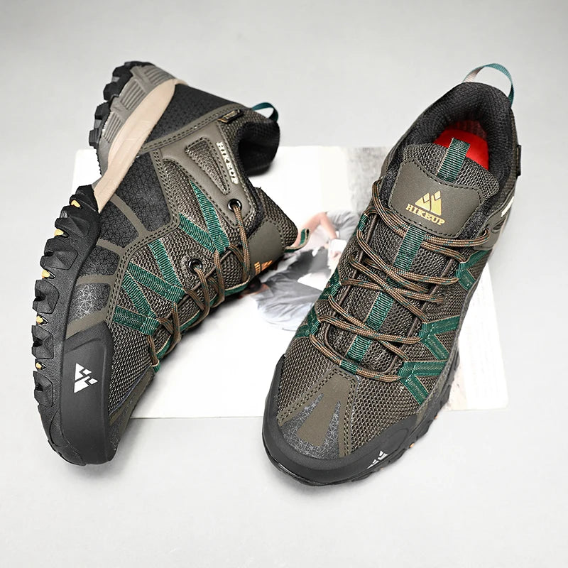 HIKEUP Sneakers traspiranti, ammortizzate e antiscivolo - Scarpe da trekking da uomo - Scarpe da corsa e trekking - Scarpe da montagna per attività all'aperto da uomo