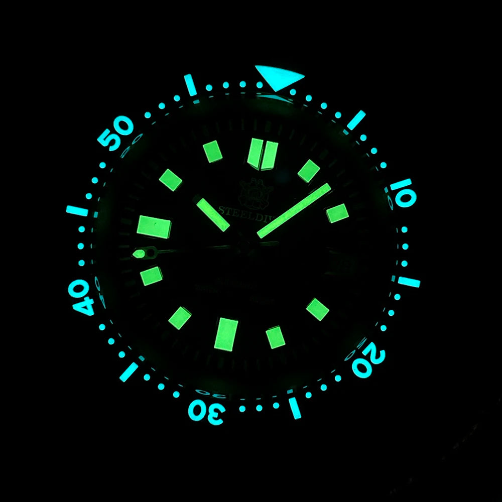 SD1970 STEELDIVE Brand 44MM Sapphire Glass with Transparent AR Coating Ceramic Bezel NH35 Movement Automatic Dive Watch Turtle