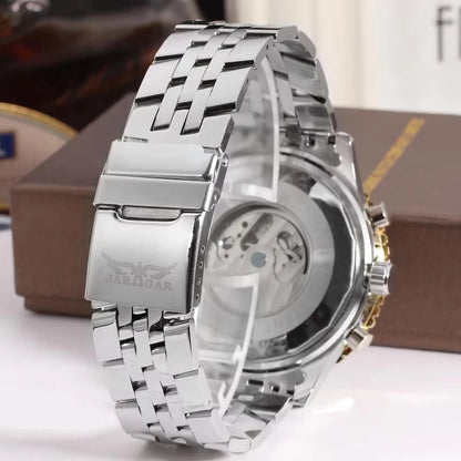 Jaragar 50MM Automatic Mechanical Watch for Men, Multifunctional, Date Month Week Display, 3ATM Waterproof, Business Casual Style