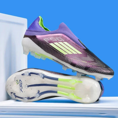 Nouvelles chaussures de football pour hommes, bottes de football confortables pour l'entraînement et les matchs en extérieur, crampons antidérapants et respirants, pour garçons et adultes, à longues pointes.