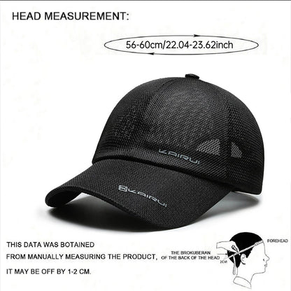 KAIRUI Breathable Full Mesh Hat Men's Trendy Baseball Hat Hip Hop Hat Women's Outdoor Leisure Sports Sunshade Hat Decorative Hat