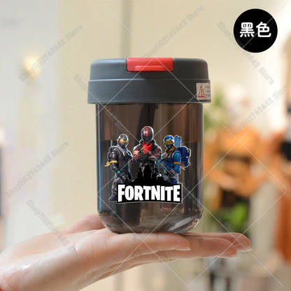 Game Fortnites Mini Straw Cups School Student Plastic Water Bottle Children Leak-proof Coffice Milk Cups Travel Outdoor Office