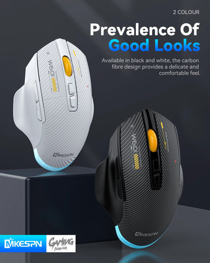 12800 DPI 2.4G Wireless Bluetooth Wired Tri-mode Mouse Mute Button Macro Programming Carbon Fiber Gaming Mouse 500mAh 7 Keys