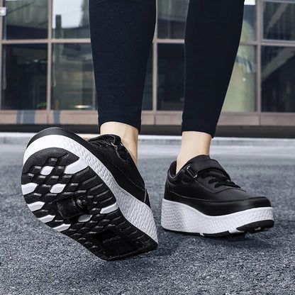 Fashion Flashing Roller Skates Shoes High Quality Roller Skates Boys and Girls Size 27-43 Wheel Sneakers