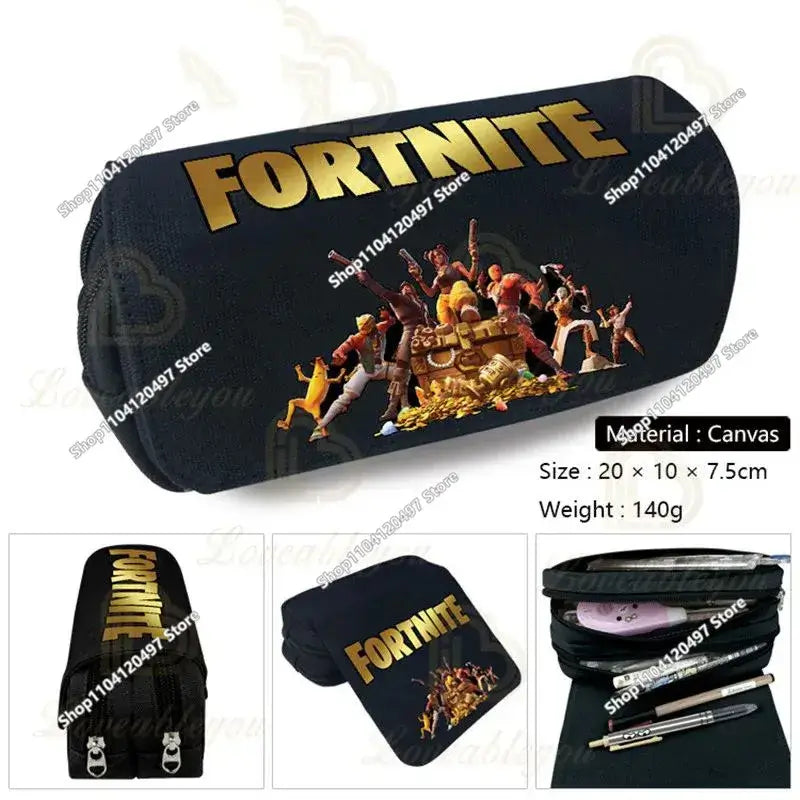 Estuche escolar Fortnite Victory Royale para niños y niñas, estuche para lápices de gran capacidad con Peely, Llama y héroes, caja para bolígrafos infantil, bolsa para niños y adolescentes