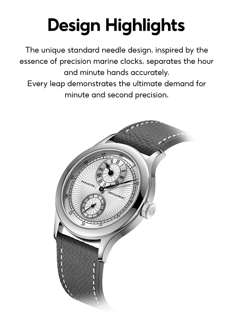 FARASUTE Manual Mechanical Men's Watch Seagull Movement Sapphire Crystal Business Waterproof Regulateur Men's Watch