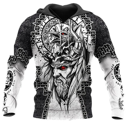 2023 New Autumn Men's Hoodie Wolf Print 3D Sweatshirts Urban Trendy All-Match Oversized Tops Poleron Hooded Clothes Men's Clothing