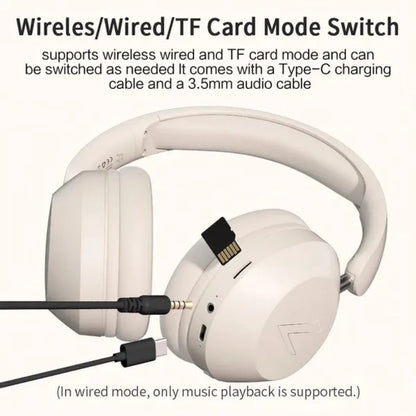 Foldable Wireless Bluetooth Headset Over Ear Sports Headphones High Power Stereo Sound for Cell Phones and Music