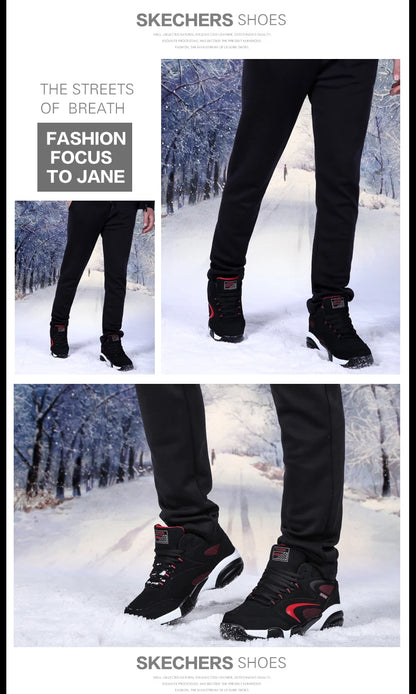 Men's Snow Boots Winter Warm Couple Casual Sneakers Fashion Leather Outdoor Sport Running Tennis Men Non-Slip Big Size 48 Trainer