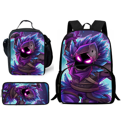 Hot Game Child Backpacks Lunch Bag Pencil Case Pupil Large Capacity School Bags Design-F-FortniteS For Boy Girl Best Gift