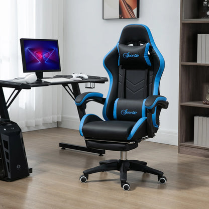 Gaming Chair with footrest, Ergonomic Gaming Chair with Lumbar Cushion, head, Gaming Chair, Adjustable heights computer Chair
