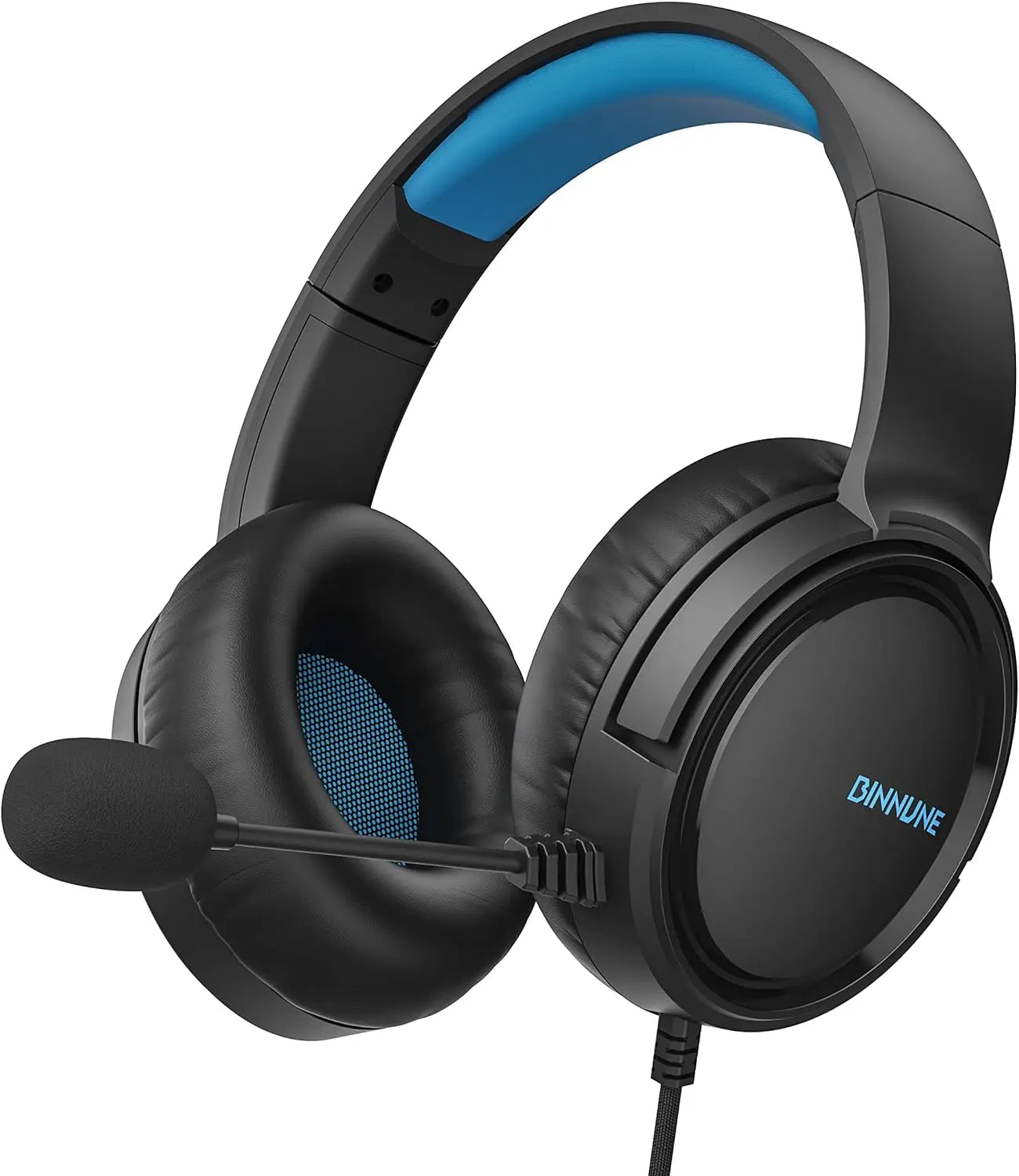 Gaming Headset with Mic for PC PS5 PS4 Xbox One Switch, Wired Gamer Headphones Over-Ear Headphones