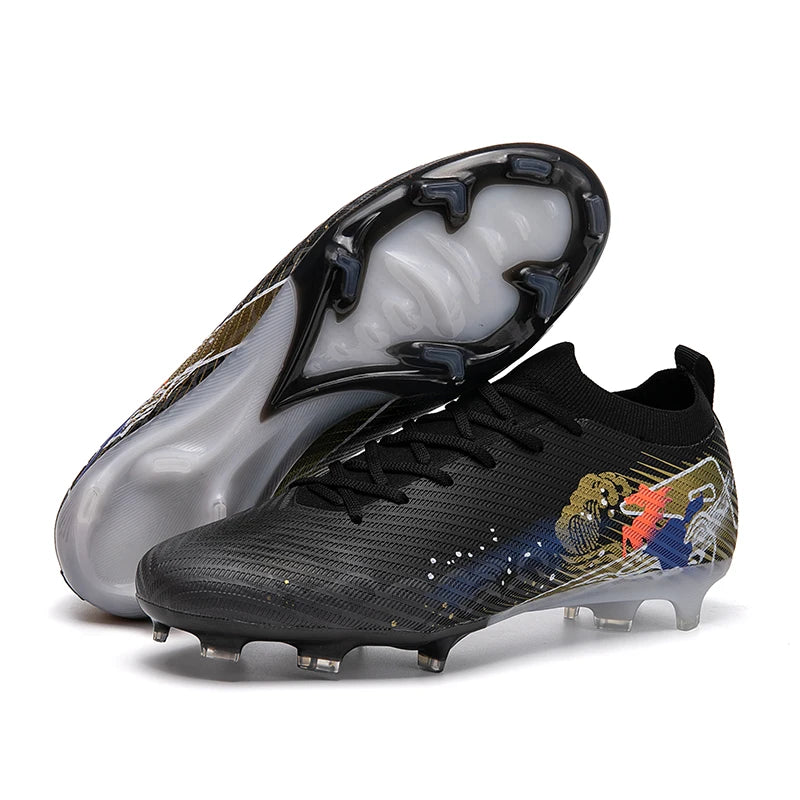 New Men Football Boots Cleats Training Shoes Soccer Shoes Non-Slip Match Ultralight Soccer FG Long Spikes Outdoor Drop Shipping