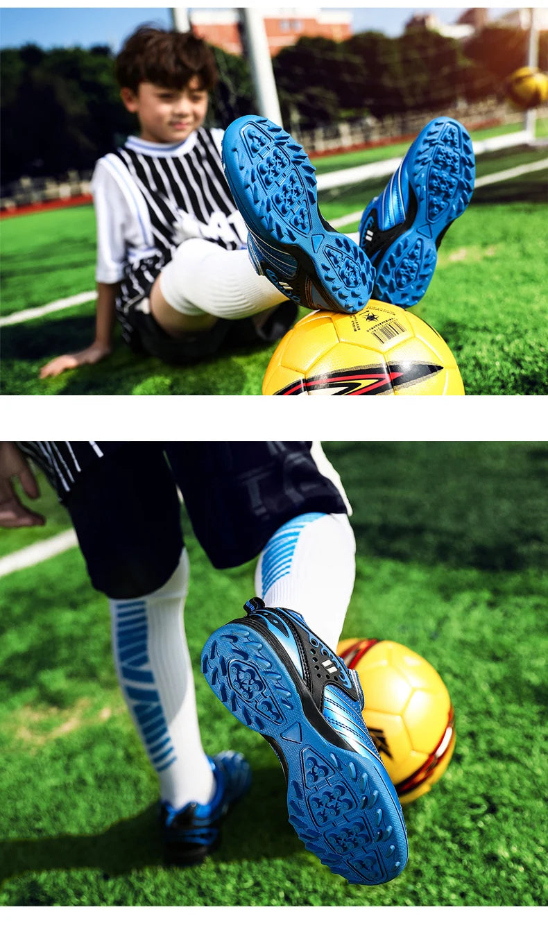 Personality Stylish and Comfortable Boys Girls Training Game Sneakers Indoor Outdoor Lawn Youth Student Soccer Shoes 25-35#