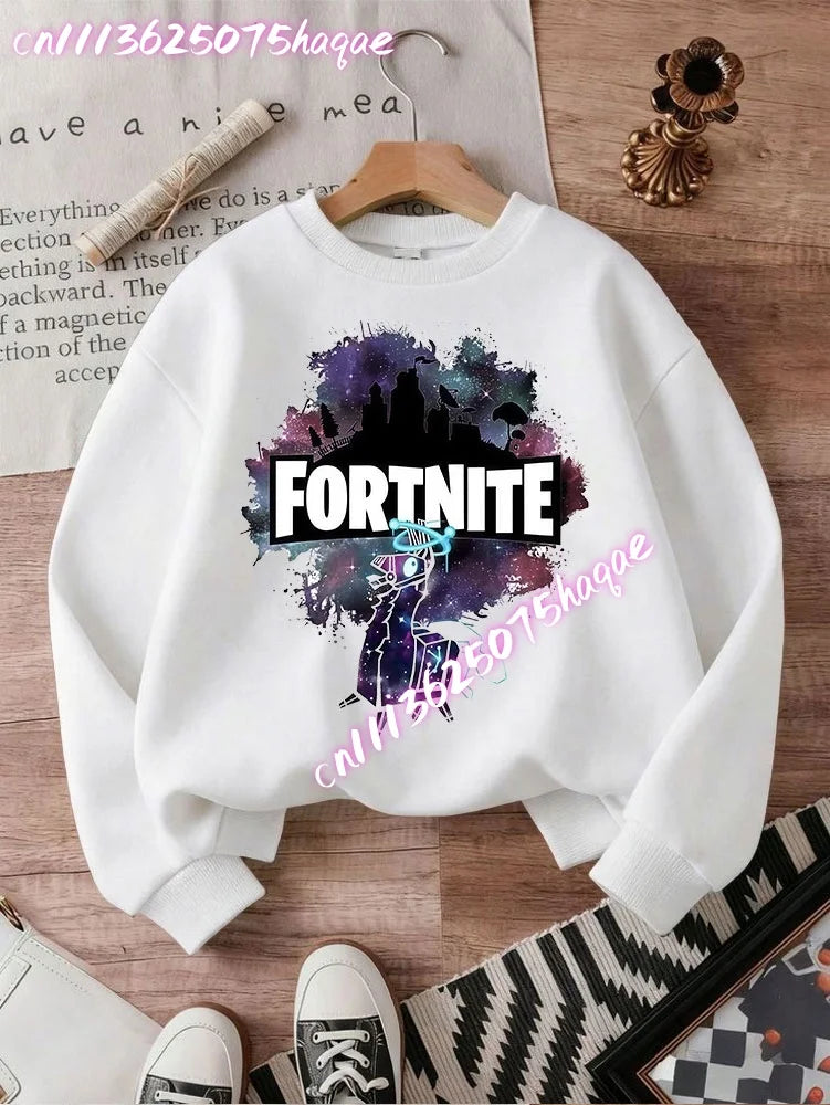 New Fortnite Kids Sweatshirts Cartoon Game Character Printed Hoodie Autumn Casual Children Tops Winter Baby Boys Clothing