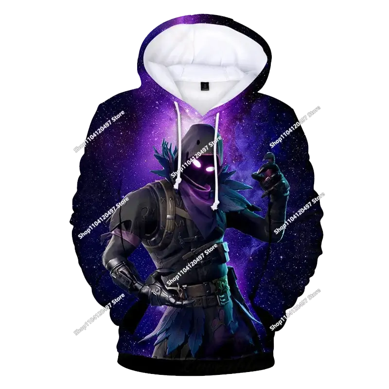 Суитшъри с качулка за момчета и момичета Fortnite, детски пуловер с 3D принт, суитшъри Battle Royale за мъже, есенна модна детска дреха