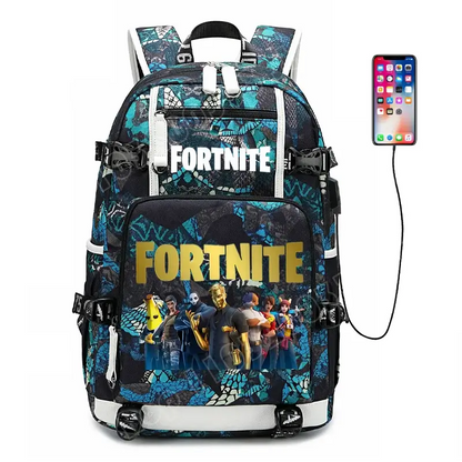 Fortnite Game Print Student Backpack Boys Girls Large Capacity School Bag Waterproof Lightweight Durable Bookbag Birthday Gift