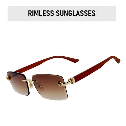 Square Sunglasses Women Luxe 2026 Rimless Sunglass Men Wooden Fashion Glasses Vintage Dropshipping Gafas De Sol Hombre Zonnebril