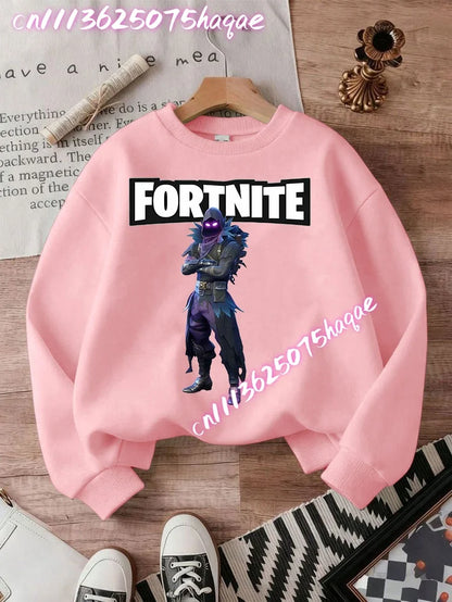 Fortnite Children Long-Sleeved Girls Streetwear Boys Baby Sweatshirt Pullover Sweatshirt Anime Fashion Kid Clothing Tops Gift