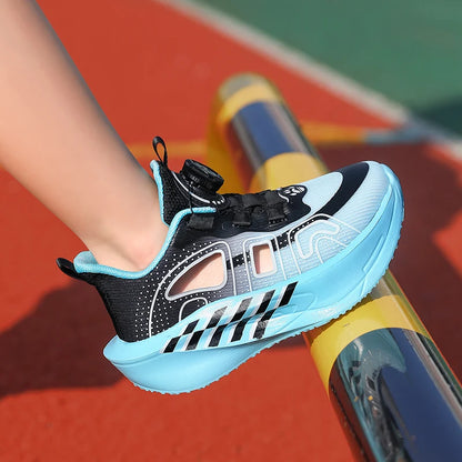 Children's Running Shoes Comfortable Mesh Boys Outdoor Training Shock-Absorbing Tennis Shoes New Hollow Breathable Casual Shoes