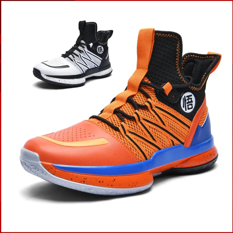 2024 New Dragon B Style Orange Men's Basketball Shoes Size 38-44 Air Cushioning Sport Sneakers Mesh Breathable Training Shoes