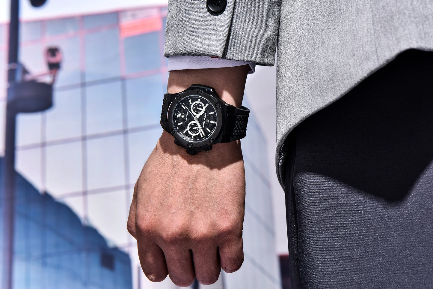 PAGANI DESIGN Men's Watches Luxury Rose Gold Sport Chronograph Japan VK64 Quartz Watch For Men Fluororubber Strap Wristwatch Men