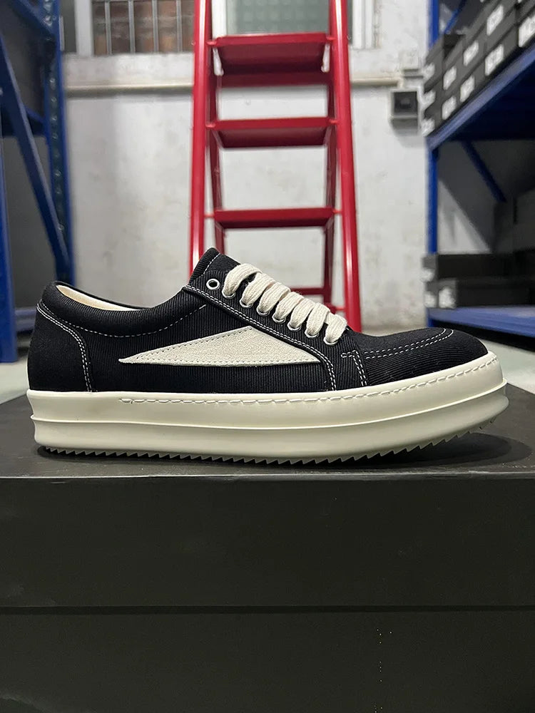 Casual shoes men low top quality denim lace-up thick sole luxury designer hip-hop dunk sport trainers women summer flat sneakers