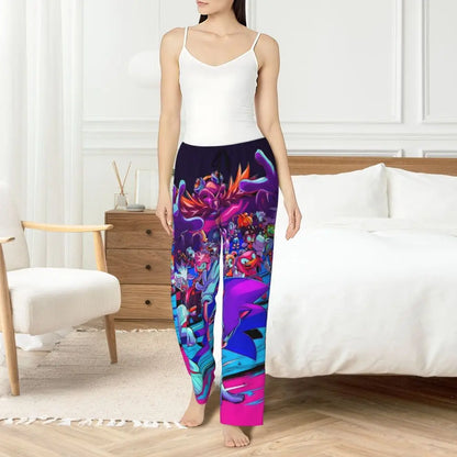 Custom Women Soniced Pajama Pants Printed Hedgehog Game Sleep Sleepwear Bottoms with Pockets
