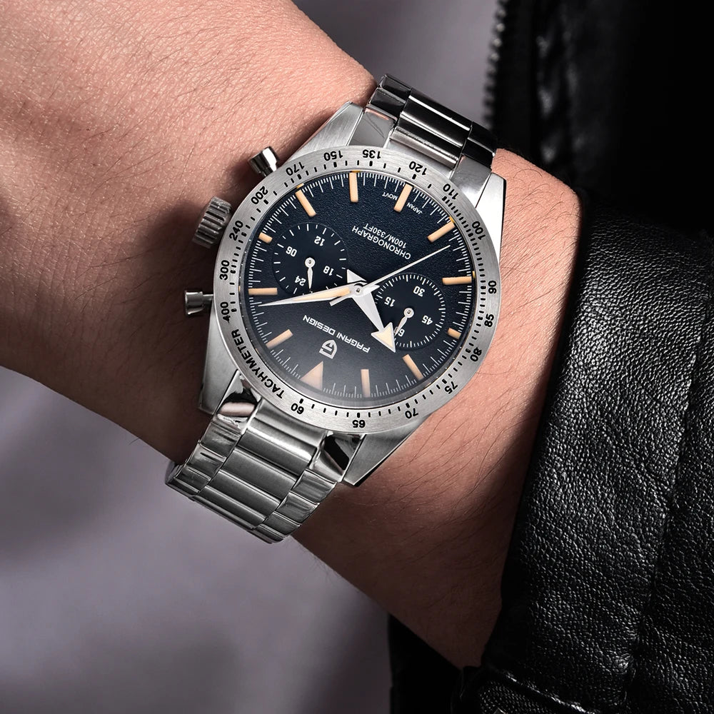 2026 New PAGANI DESIGN Retro Men's Watches Moon Quartz Watch For Men Speed Sports Chronograph AR Sapphire VK64 Clock