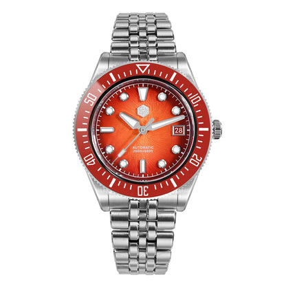 San Martin 40mm Men's Luxury Diver Watch Miyota 9015 Enamel Sunburst Dial Automatic Mechanical Wristwatch Waterproof 200m SN0148
