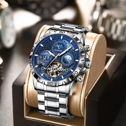 GLENAW Design Mens Watches Top Brand Luxury Fashion Business Automatic Watch Men's Waterproof Mechanical Watch Montre Homme