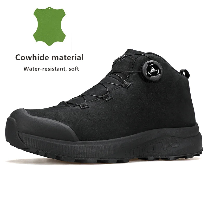 Pantofi din piele HUMTTO pentru bărbați, pentru iarnă, camping și activități în aer liber, pantofi sport pentru bărbați, bocanci de trekking respirabili, adidași antiderapanti pentru drumeții