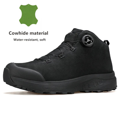 Pantofi din piele HUMTTO pentru bărbați, pentru iarnă, camping și activități în aer liber, pantofi sport pentru bărbați, bocanci de trekking respirabili, adidași antiderapanti pentru drumeții