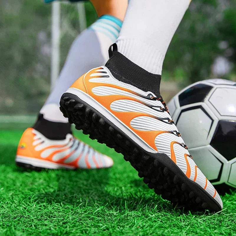 Herren-Fußballschuhe Sport FG/TF Outdoor-Fußballschuhe Training Jungen Wettkampf rutschfest mit langen Stollen Hallen-Futsal bequem