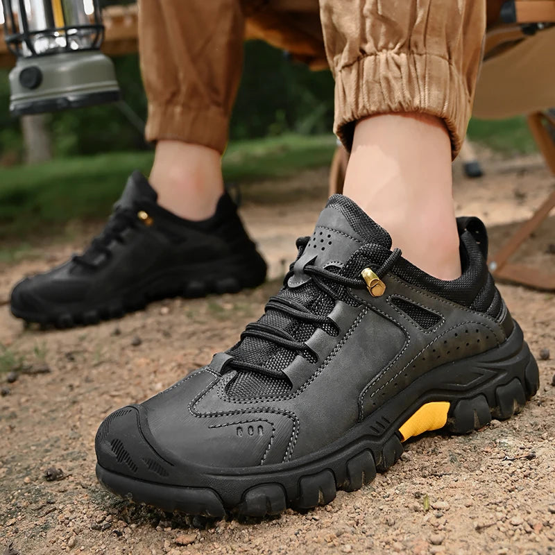 HIKEUP Comode scarpe da trekking da uomo, scarpe da uomo impermeabili con suola in gomma, scarpe da escursionismo resistenti all’usura e antiscivolo