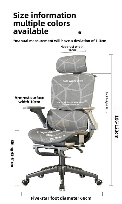 Air Titan kontor- og gamingstol i fuld mesh med ergonomisk lændestøtte i tre zoner til computer- og skrivebordsbrug for studerende, med ventilerende design