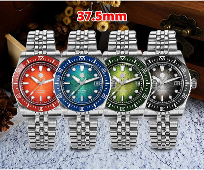 San Martin 37.5mm 40mm Men Diver Watch Miyota 9015 Enamel Dial Luxury Automatic Mechanical Wristwatch Waterproof 200m SN0148