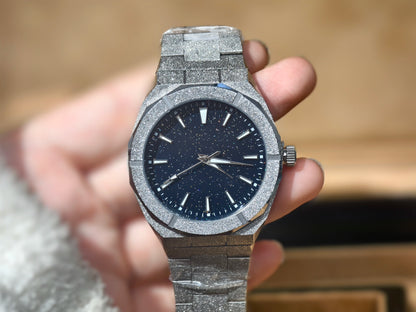 Men's wristwatch Starry Frosted Men Quartz Watch Fashion And Luxury Gentleman Watches Golden Watch Waterproof Silver Accessories
