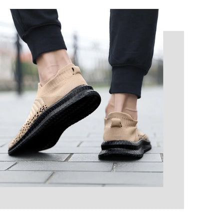 Moški čevlji, dihalni moški superge, udobni tekaški čevlji, teniški čevlji za na prostem, superge za hojo brez vezalk, nogavice, čevlji za tek