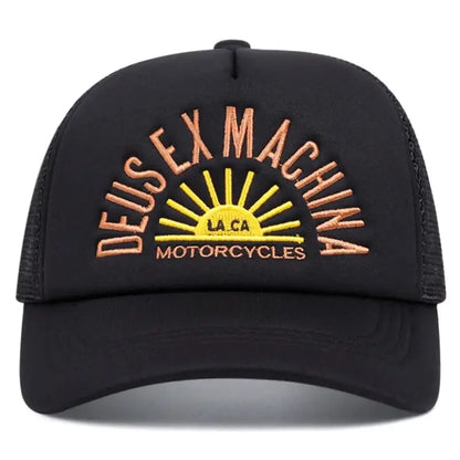 New Outdoor Unisex Embroidered Letters Baseball Hats Color Block Sunshade Mesh Breathable Trucker Caps Versatile Fashion Sun Hat