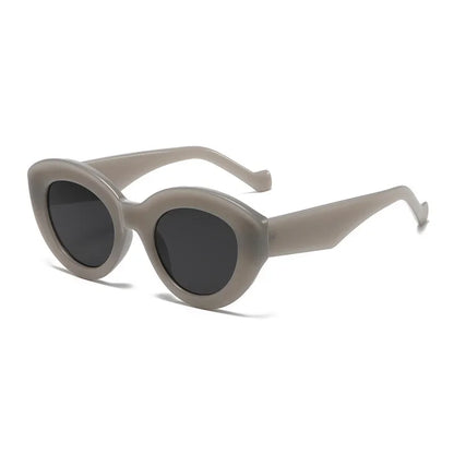 JNPCXI Ins Popular Fashion Oversized Cat Eye Women Sunglasses Green Stripes Retro Shades UV400 Men Trending Oval Sun Glasses