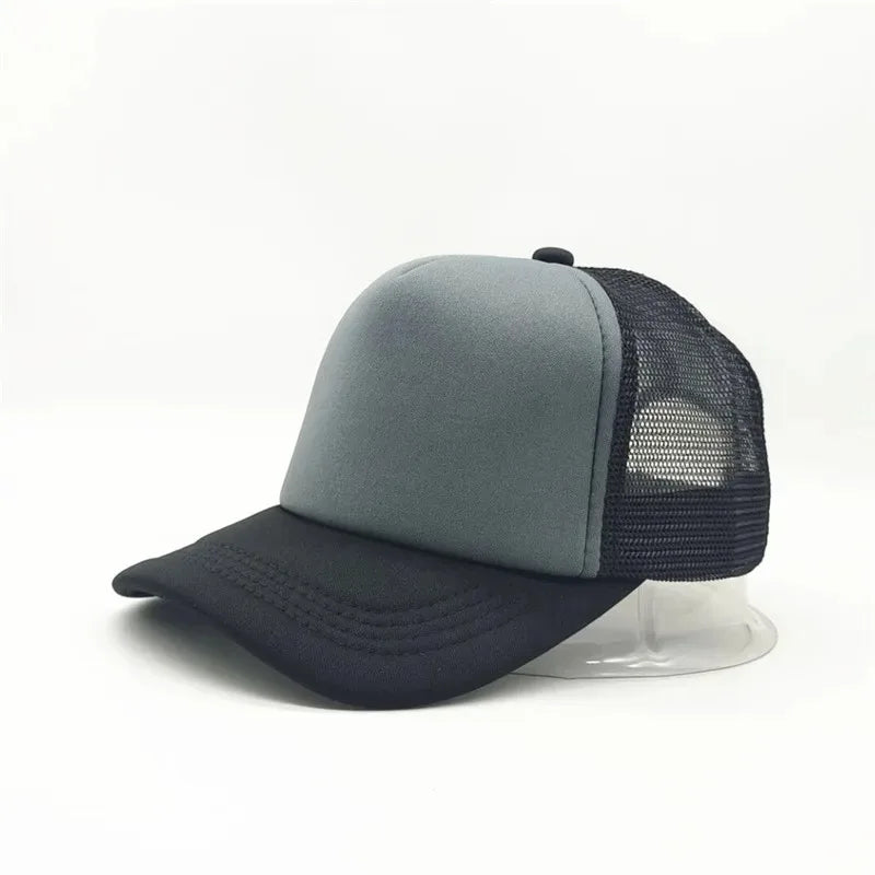 Unisex Cheaper 5 Panel Trucker Hat For Adult Summer Net Baseball Cap Men Women Blank Mesh Adjustable Sun Hat Visor