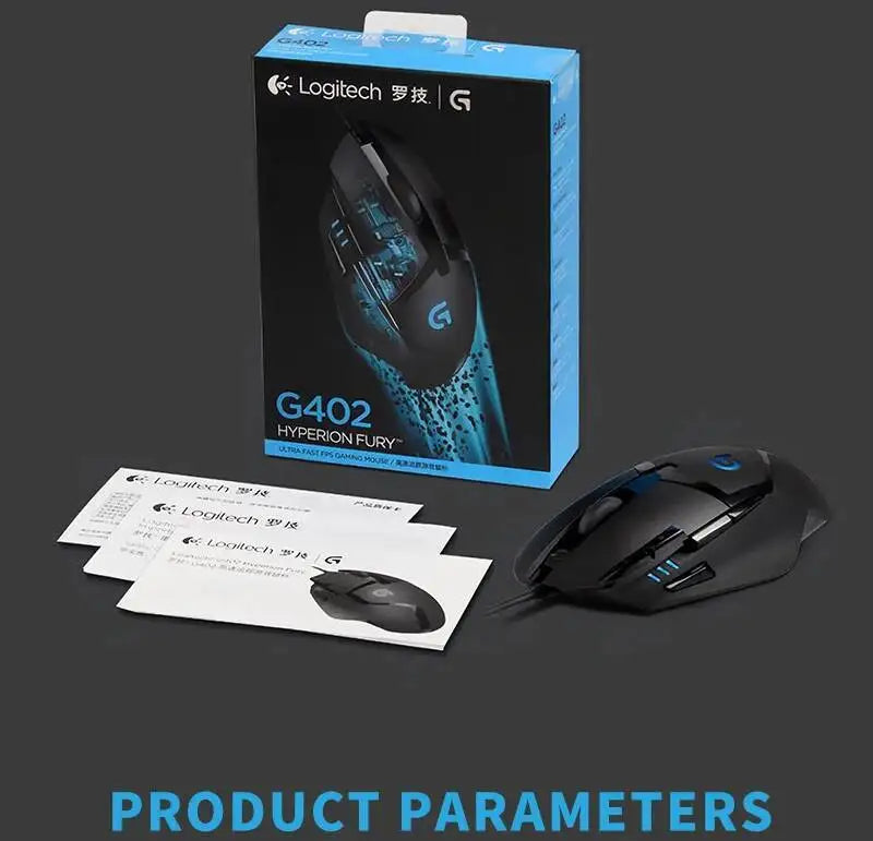 Laidinė žaidimų pelė Logitech G402, 32 bitų ARM procesorius, 8 mygtukai, 500 IPS, neslystanti – visos dienos žaidimų ir darbo sesijoms