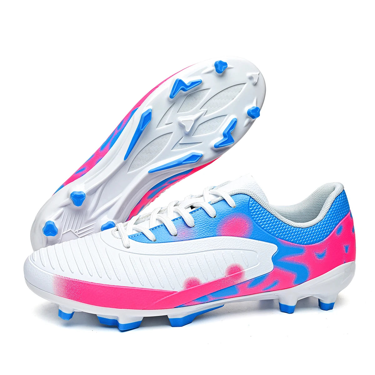 Chaussures de football AG FG, tissu PU haute densité, crampons TPU solides, structure robuste pour les compétitions amateur sur herbe naturelle