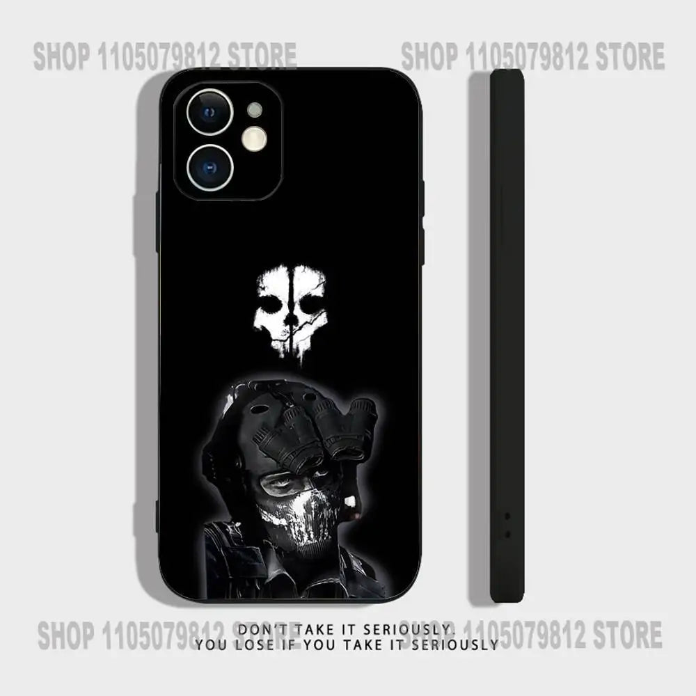 COD Call Of Duty G-Ghost Phone Case For iPhone 17 16,15,14,13,12,11,Pro,XS,Max,XR,Plus,Mini Soft Silicone Black Shockproof